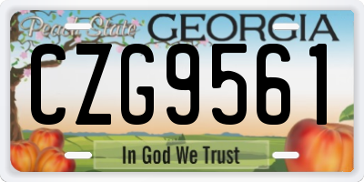 GA license plate CZG9561