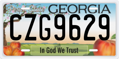 GA license plate CZG9629