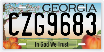 GA license plate CZG9683