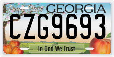 GA license plate CZG9693