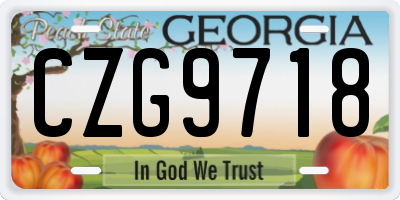 GA license plate CZG9718