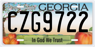 GA license plate CZG9722