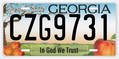 GA license plate CZG9731