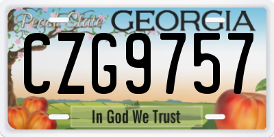 GA license plate CZG9757