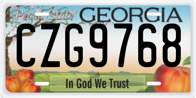 GA license plate CZG9768