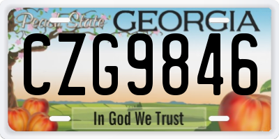 GA license plate CZG9846