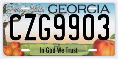 GA license plate CZG9903