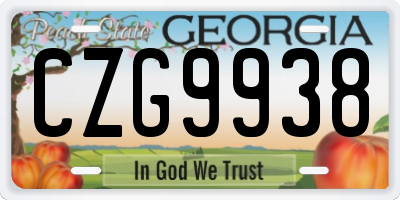 GA license plate CZG9938