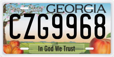 GA license plate CZG9968