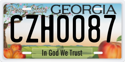 GA license plate CZH0087