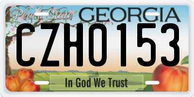 GA license plate CZH0153
