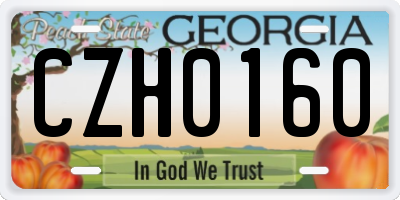 GA license plate CZH0160