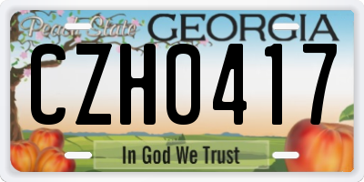GA license plate CZH0417