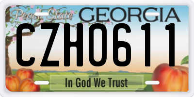 GA license plate CZH0611