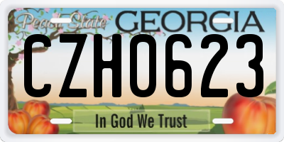 GA license plate CZH0623