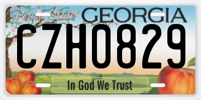 GA license plate CZH0829