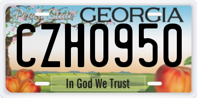GA license plate CZH0950