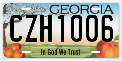 GA license plate CZH1006