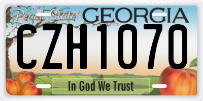 GA license plate CZH1070