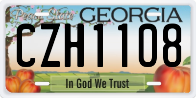 GA license plate CZH1108