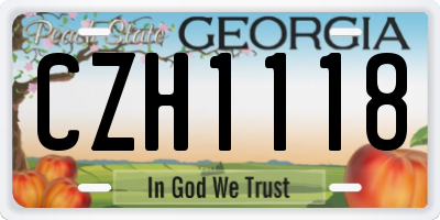 GA license plate CZH1118