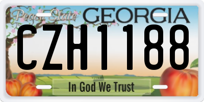 GA license plate CZH1188