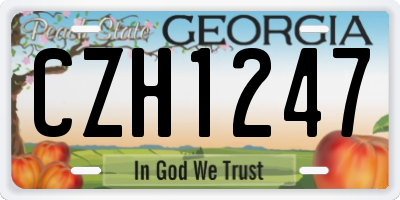 GA license plate CZH1247
