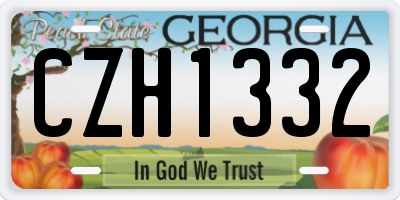 GA license plate CZH1332