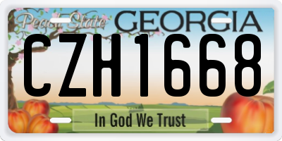 GA license plate CZH1668