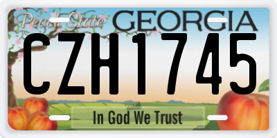 GA license plate CZH1745