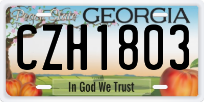 GA license plate CZH1803