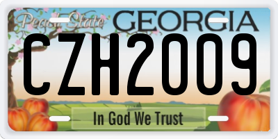 GA license plate CZH2009