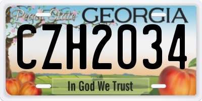 GA license plate CZH2034