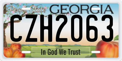 GA license plate CZH2063