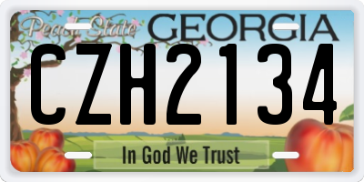 GA license plate CZH2134