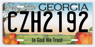 GA license plate CZH2192
