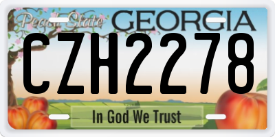 GA license plate CZH2278