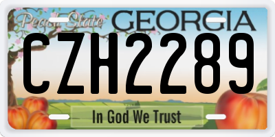 GA license plate CZH2289