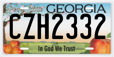 GA license plate CZH2332