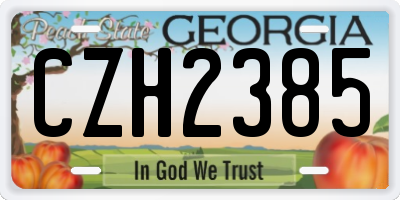 GA license plate CZH2385
