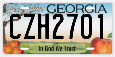 GA license plate CZH2701