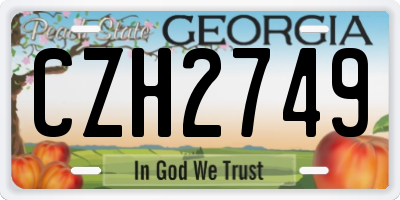 GA license plate CZH2749