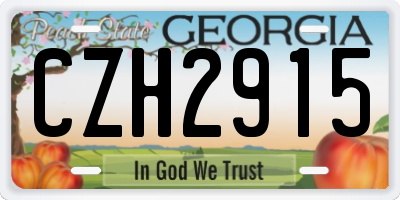 GA license plate CZH2915