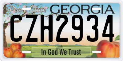 GA license plate CZH2934