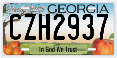 GA license plate CZH2937