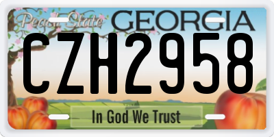 GA license plate CZH2958