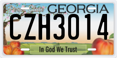 GA license plate CZH3014
