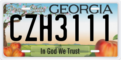 GA license plate CZH3111