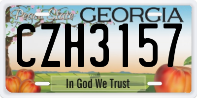 GA license plate CZH3157