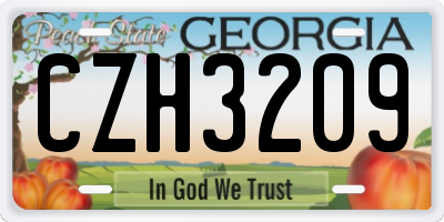 GA license plate CZH3209